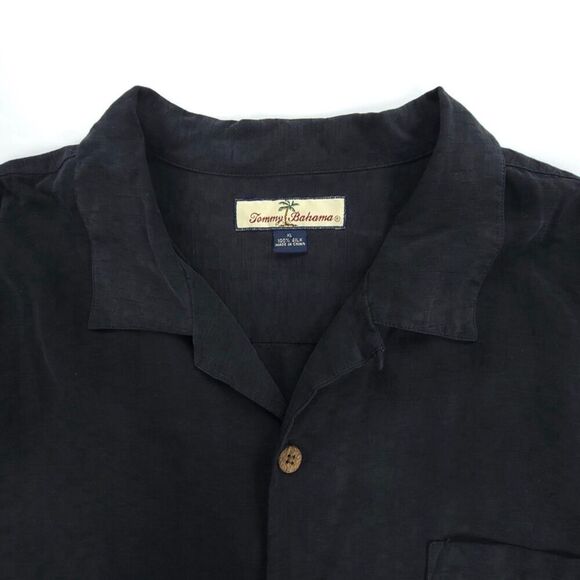 TOMMY BAHAMA Silk Button Down Hawaiian Christmas Novelty Embroidered Shirt XL - Picture 7 of 8